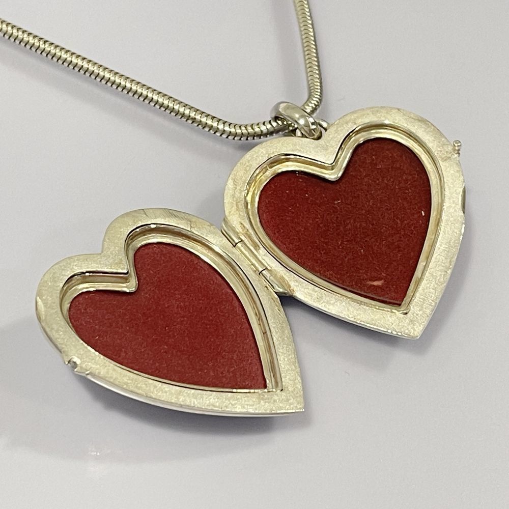 Tiffany Necklace Rare Heart Locket Pendant Silver